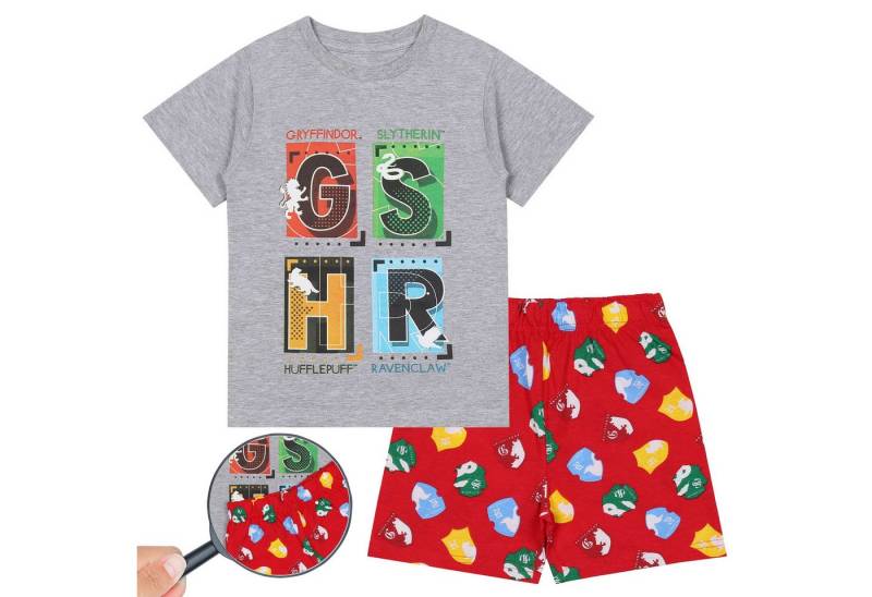 Sarcia.eu Schlafanzug Harry Potter Kurzärmeliger Pyjama für Jungen, grau-rot, 110 cm von Sarcia.eu