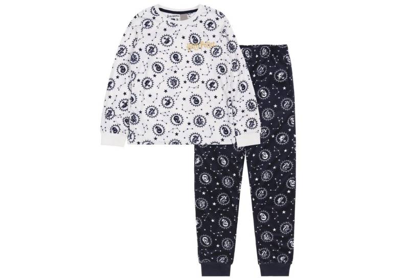 Sarcia.eu Schlafanzug Harry Potter Pyjama aus Velours langärmelig, weiß-dunkelblau 5-6 Jahre von Sarcia.eu