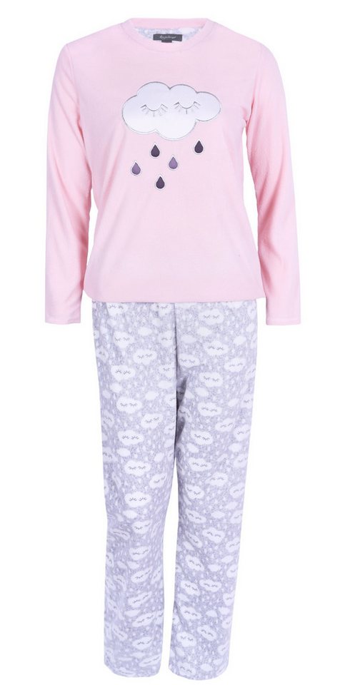 Sarcia.eu Schlafanzug Lachsfarbenes Pyjama für Damen mit Wolke, langärmelig, warm M von Sarcia.eu