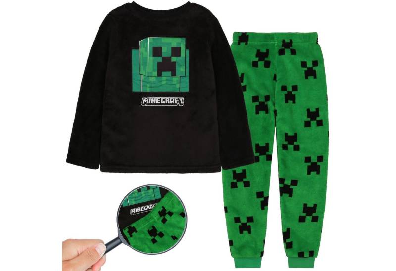 Sarcia.eu Schlafanzug Minecraft Creeper Fleece Jungen Schlafanzug,langarm,12-13 Jahre von Sarcia.eu