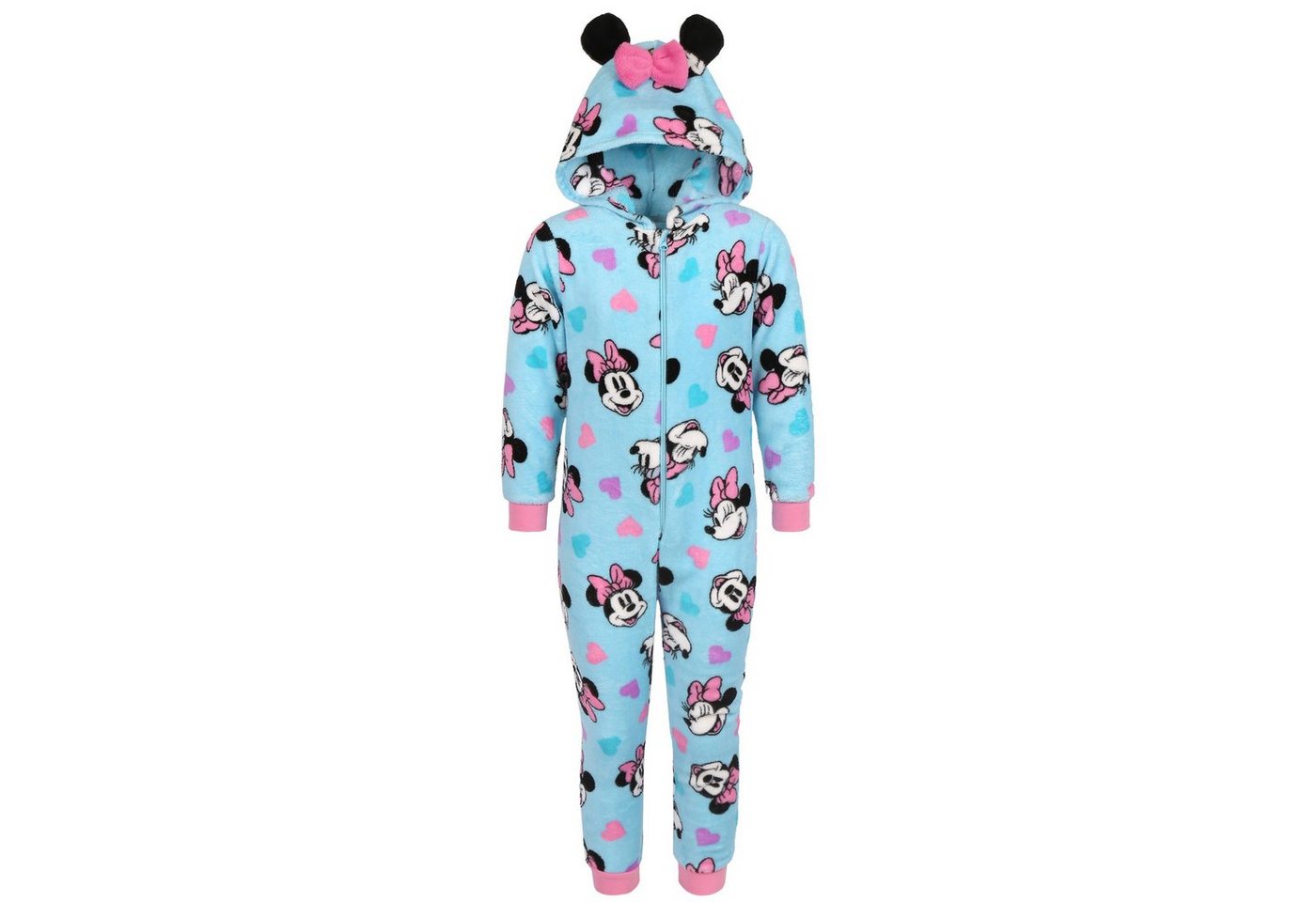 Sarcia.eu Schlafanzug Minnie Maus Disney - Kinder Fleece-Einteile mit Kapuze, 3-4 Jahre von Sarcia.eu