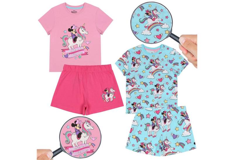 Sarcia.eu Schlafanzug Minnie Mouse Disney Mädchen Schlafanzug, Kurzarm-Baumwollpyjama, 122 von Sarcia.eu