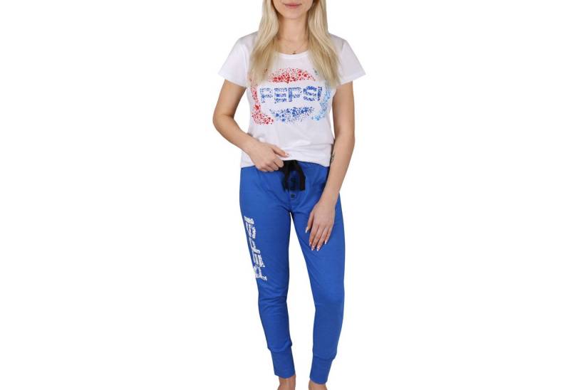 Sarcia.eu Schlafanzug PEPSI Kurzarm-Baumwollpyjama für Damen in Navy und Schwarz L von Sarcia.eu