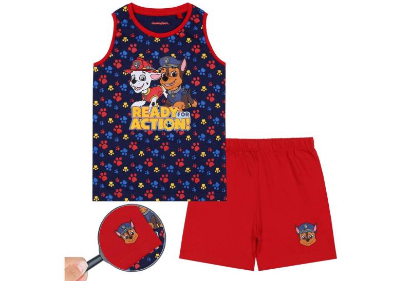 Sarcia.eu Schlafanzug Paw Patrol Jungen Pyjama mit Trägern, marineblau-rot 122 cm von Sarcia.eu