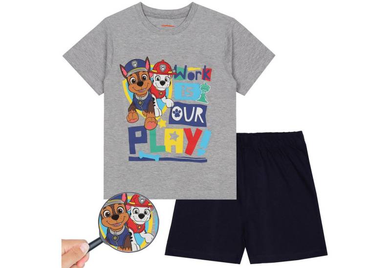 Sarcia.eu Schlafanzug Paw Patrol grau-dunkelblauer Jungen Schlafanzug, kurze Hose 8 Jahre von Sarcia.eu