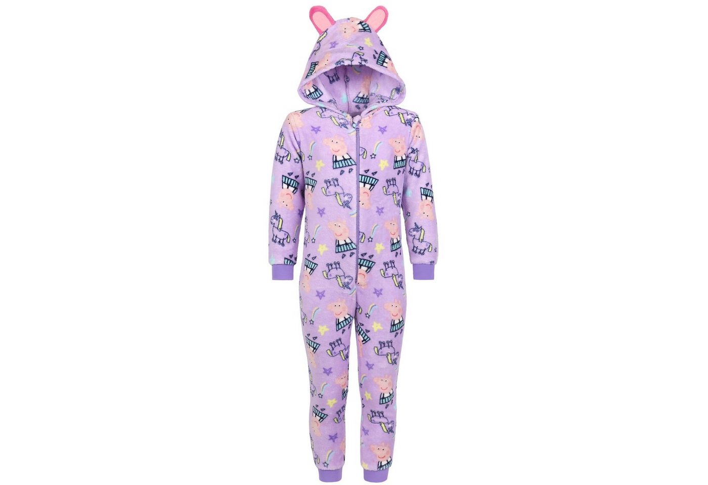 Sarcia.eu Schlafanzug Peppa Wutz - Lila Kinder Fleece-Einteiler mit Kapuze, 3-4 Jahre von Sarcia.eu