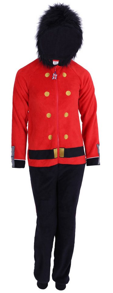 Sarcia.eu Schlafanzug Rot-schwarzer einteiliger Pyjama mit Kapuze - Gardist L von Sarcia.eu