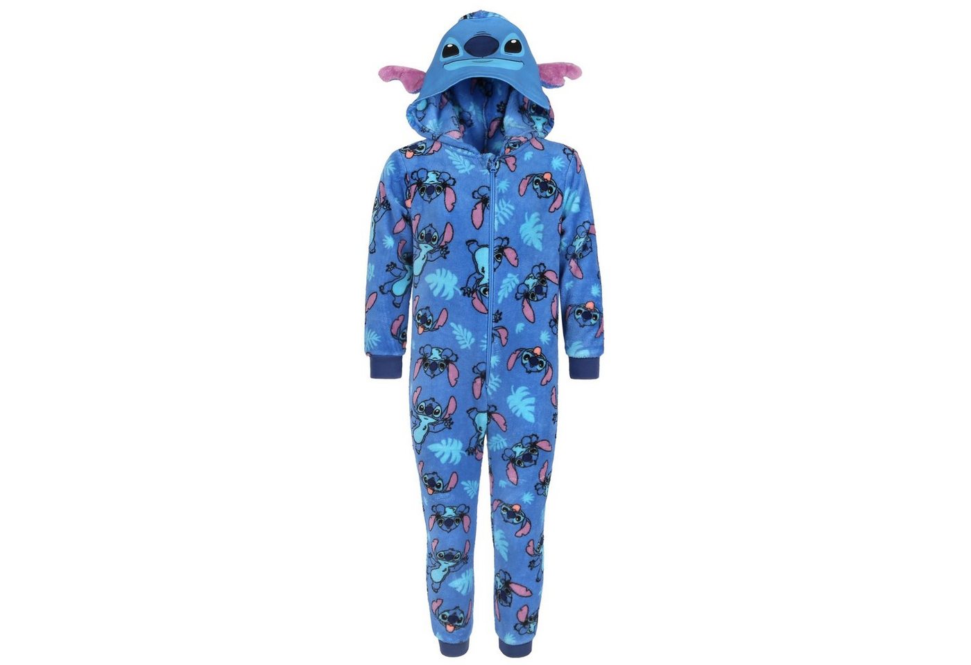 Sarcia.eu Schlafanzug Stitch Disney - Blauer, Kinder Fleece-Einteiler mit Kapuze, 3-4 Jahre von Sarcia.eu