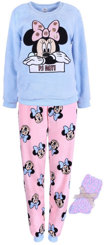 Sarcia.eu Schlafanzug Warmes, blau-pinkes Damenpyjama + Socken Minnie Mouse Disney XS von Sarcia.eu