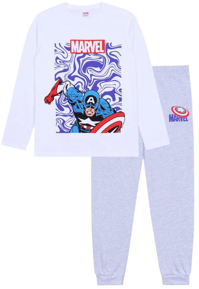 Sarcia.eu Schlafanzug Weiß-graues Pyjama/Schlafanzug für Herren MARVEL COMICS L von Sarcia.eu