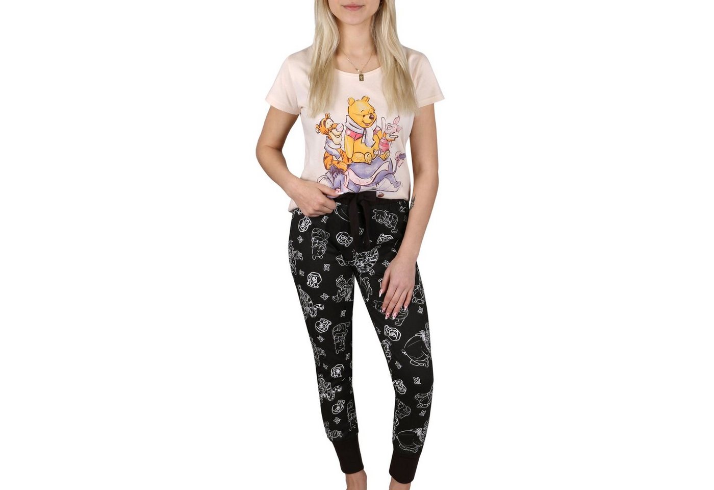 Sarcia.eu Schlafanzug Winnie the Pooh Disney, Damen Kurzarm-Pyjama, lange Hose, L von Sarcia.eu