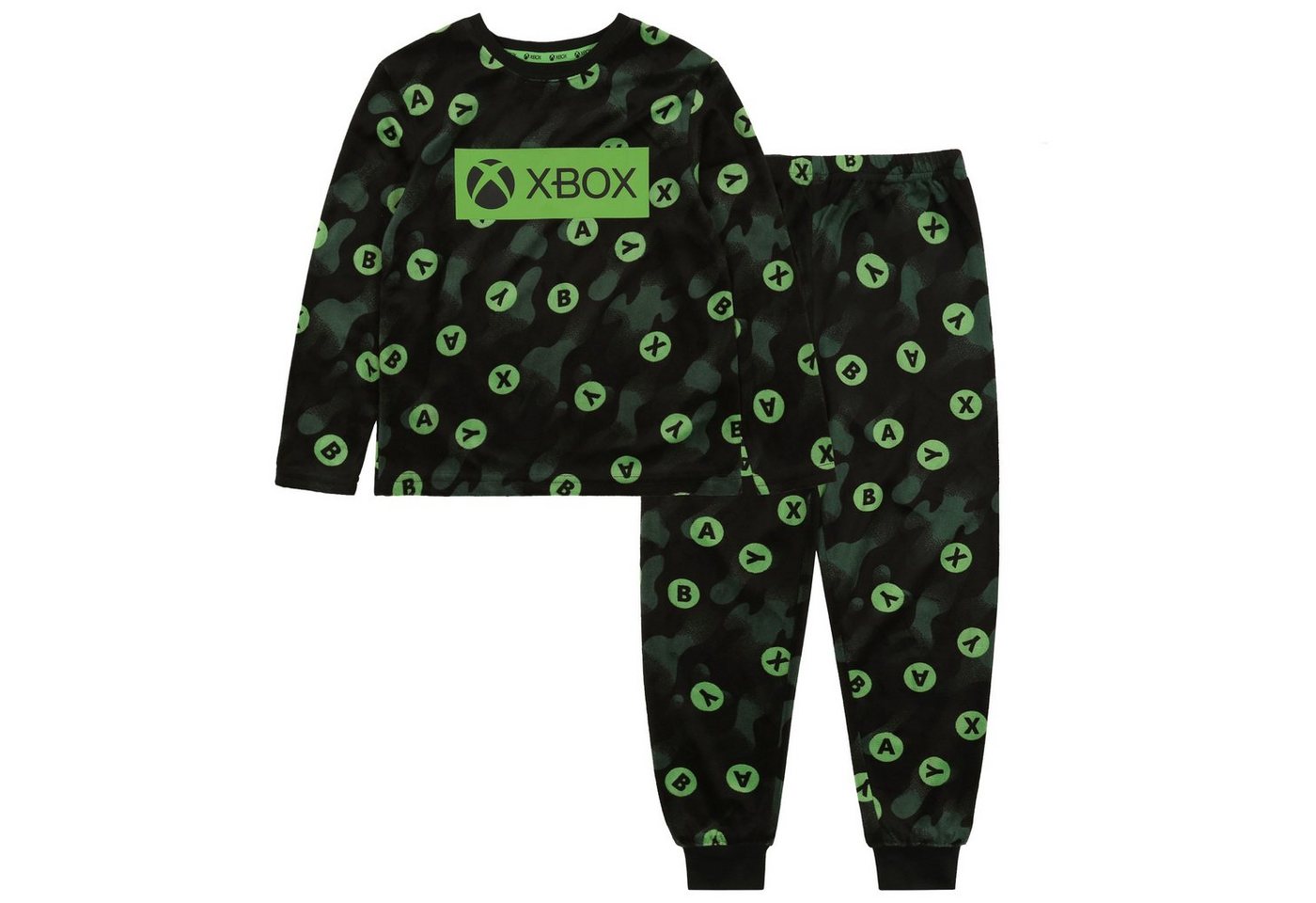Sarcia.eu Schlafanzug XBOX Jungen Schlafanzug, langärmelig, schwarz, grün, 8-9 Jahre von Sarcia.eu