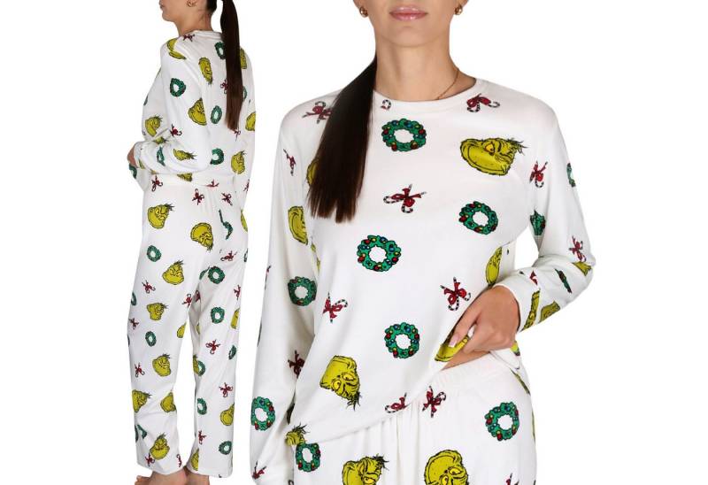 Sarcia.eu Schlafanzug Grinch PLÜSCH Weihnachtspyjama, Damen, warm, zweiteilig, lange Ärmel von Sarcia.eu