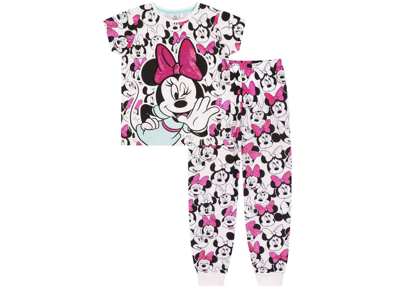 Sarcia.eu Schlafanzug Zweiteiliges Schlafanzug mit Glitzer Minnie Maus DISNEY 10-11 Jahre von Sarcia.eu