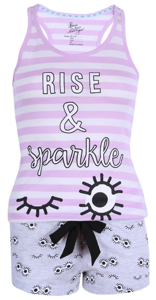 Sarcia.eu Schlafanzug Zweiteiliges violettes Pyjama Rundhalsauschnitt Rise&Sparkle L von Sarcia.eu