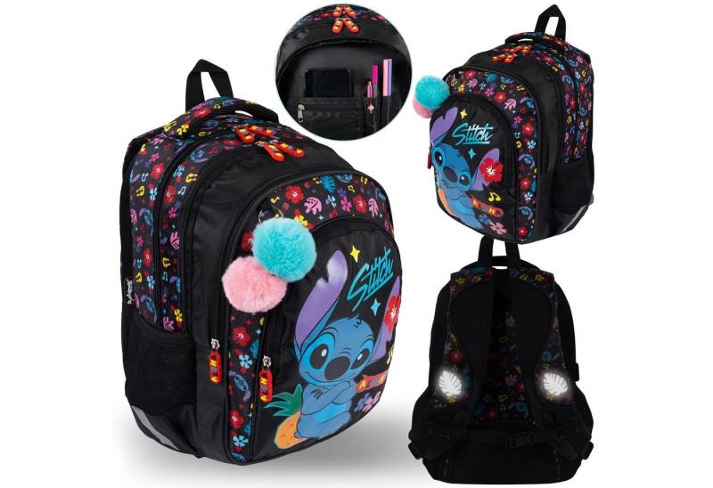Sarcia.eu Schulrucksack DISNEY Stitch ALOHA Schulrucksack Mädchen, 4-teilig, Reflektoren von Sarcia.eu