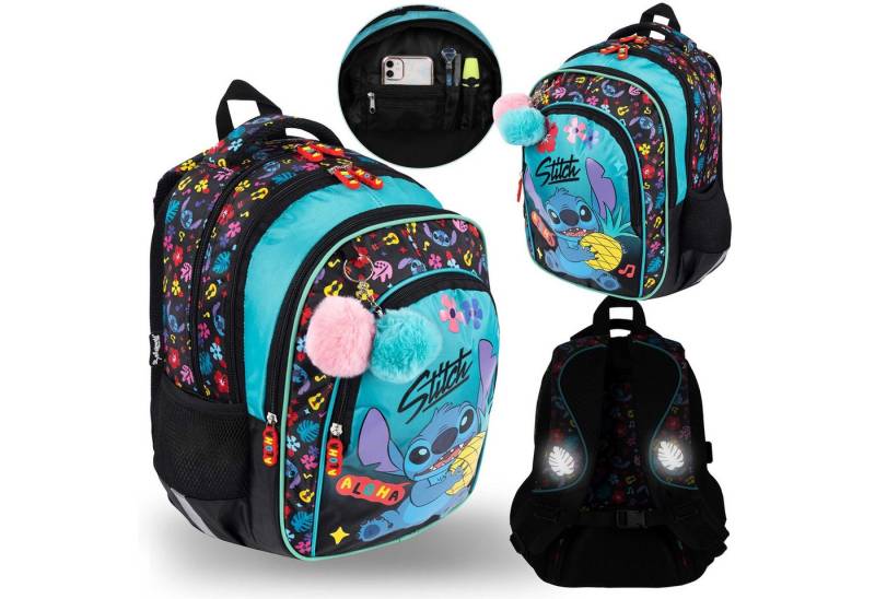 Sarcia.eu Schulrucksack DISNEY Stitch Schulrucksack für Mädchen, 4 Fächer, Reflektoren von Sarcia.eu