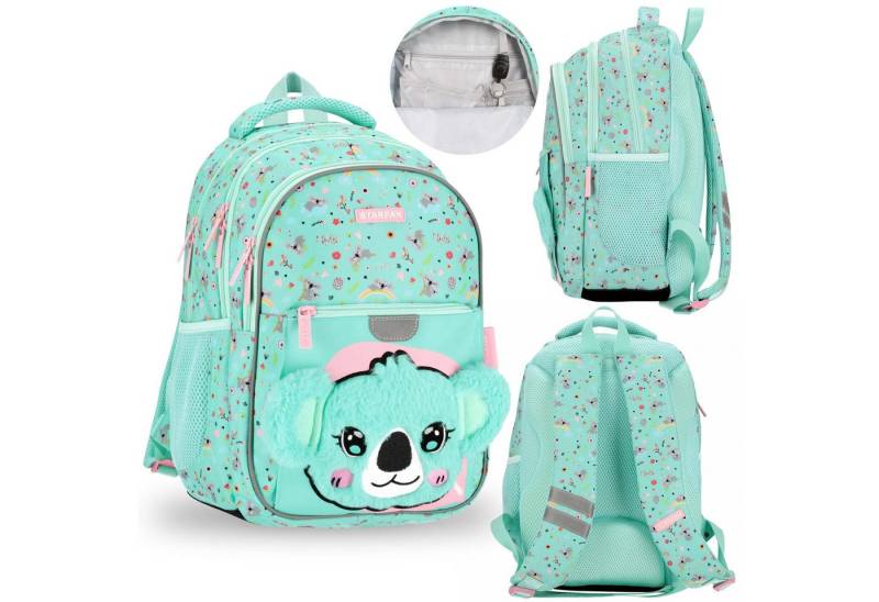 Sarcia.eu Schulrucksack Koala Türkis Mädchen Schulrucksack mit Reflektoren 40x29x20cm, 23 l von Sarcia.eu