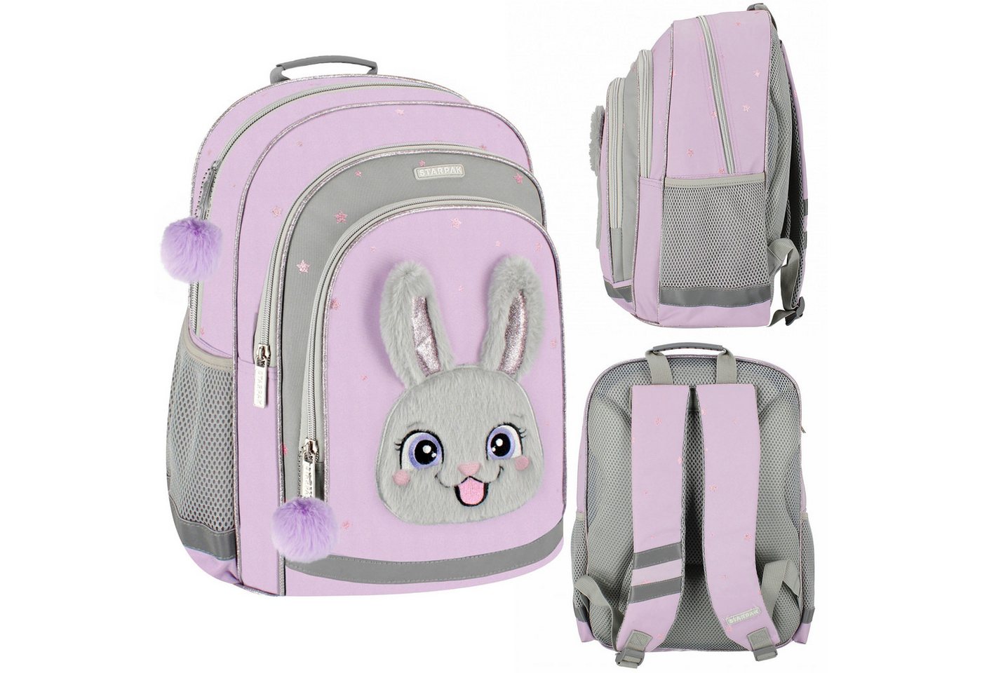 Sarcia.eu Schulrucksack Lila Kaninchen Mädchen Schulrucksack 40x29x20cm STARPAK, gepolstert von Sarcia.eu