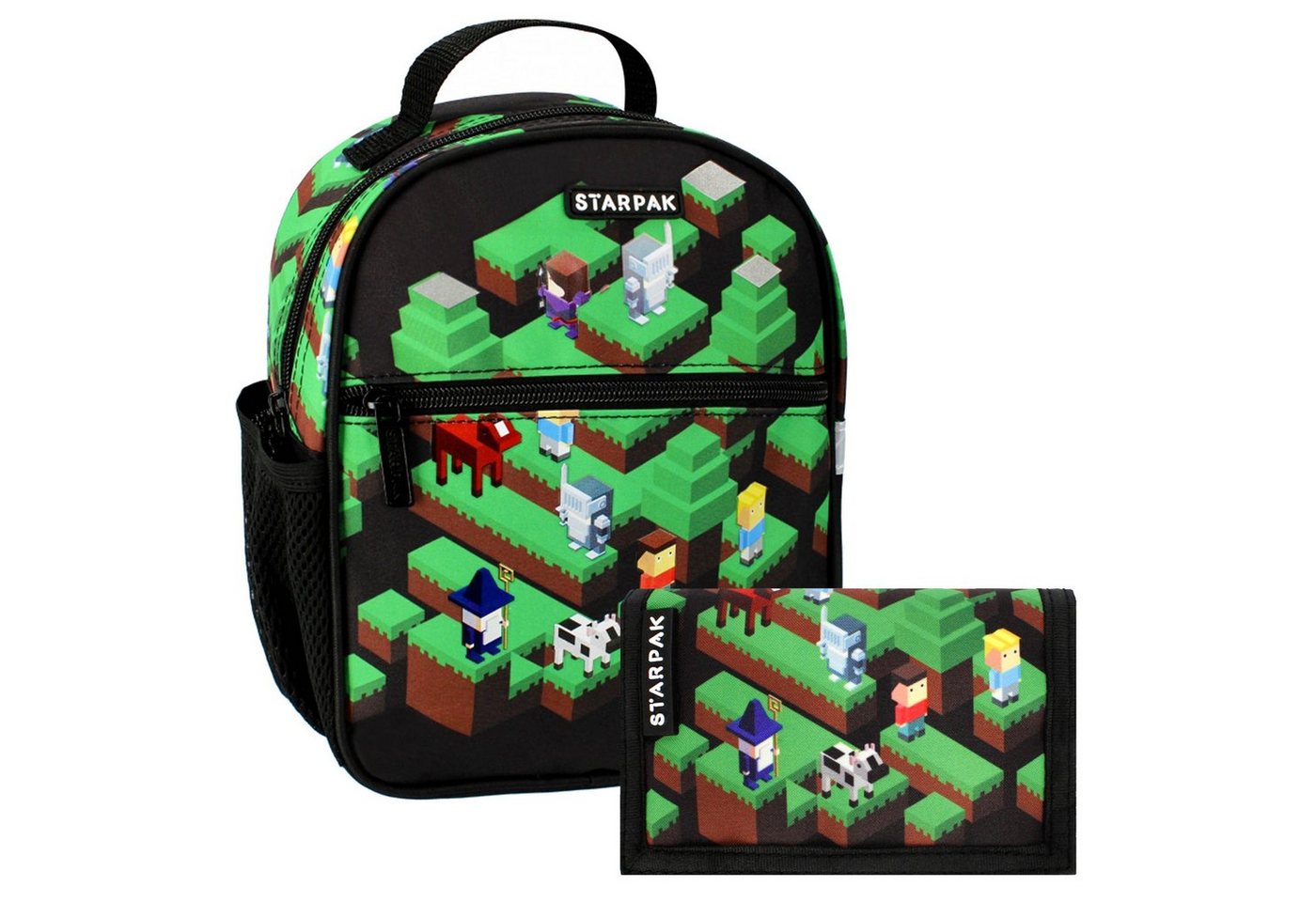 Sarcia.eu Schulrucksack Pixel Game Kindergarten-Set für Jungen: Rucksack + Geldbörse von Sarcia.eu