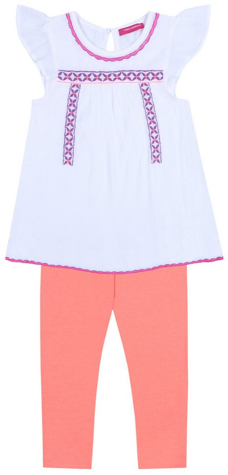 Sarcia.eu Shirt & Leggings Set Bluse + Leggingshose orangefarben-weiß, kurzärmelig 2-3 Jahre von Sarcia.eu
