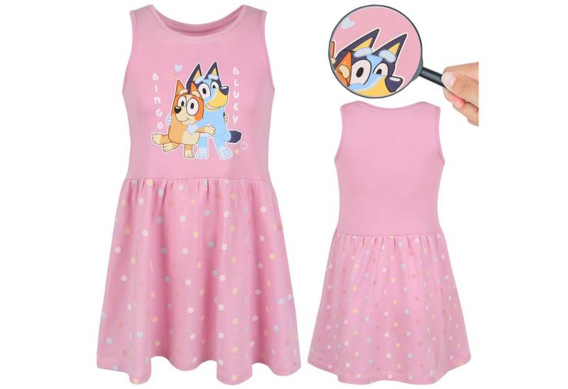 Sarcia.eu Sommerkleid Bluey Bingo Kleid für Mädchen aus Baumwolle, rosa, mit Trägern von Sarcia.eu
