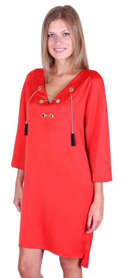 Sarcia.eu Sommerkleid John Zack Rotes elegantes Kleid mit Kette M von Sarcia.eu