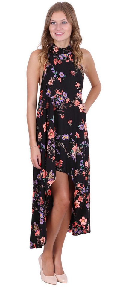 Sarcia.eu Sommerkleid John Zack Schwarzes Kleid mit Blumen gemustert Einheitsgröße von Sarcia.eu