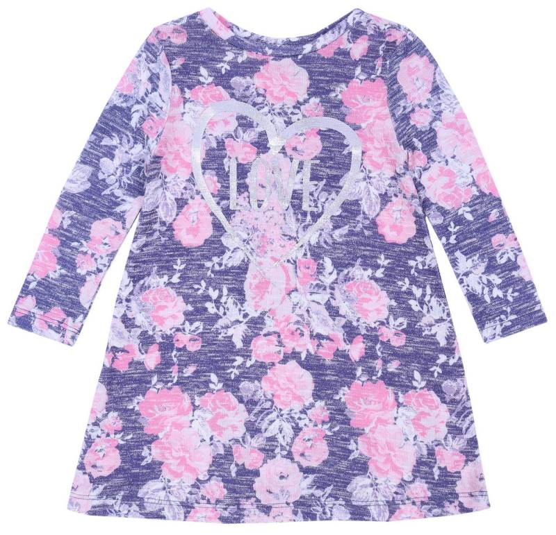 Sarcia.eu Sommerkleid Langärmeliges dunkelblau-rosafarbenes Kleid, Blumenprint 5-6 Jahre von Sarcia.eu