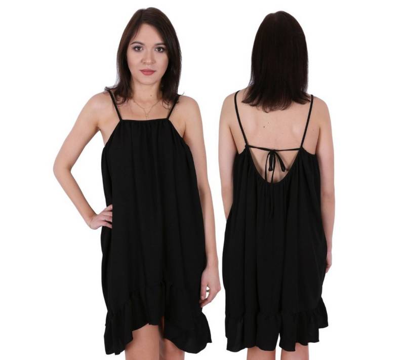 Sarcia.eu Sommerkleid Schwarzes Sommerkleid mit Rüsche JOHN ZACK L von Sarcia.eu
