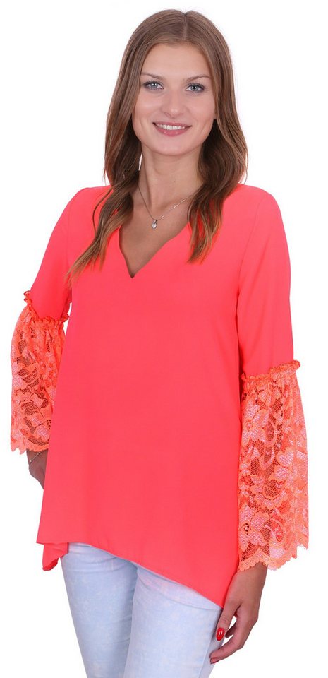 Sarcia.eu Spitzenbluse John Zack Orangefarbige Bluse, Ärmel aus Spitze M von Sarcia.eu
