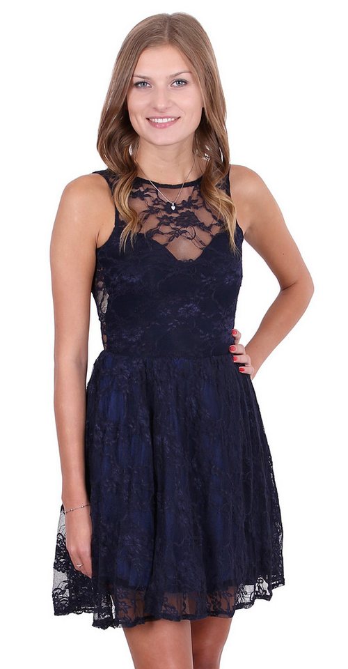 Sarcia.eu Spitzenkleid Dunkelblaues Ballerinakleid aus Spitze Ausschnitt am Rücken M von Sarcia.eu