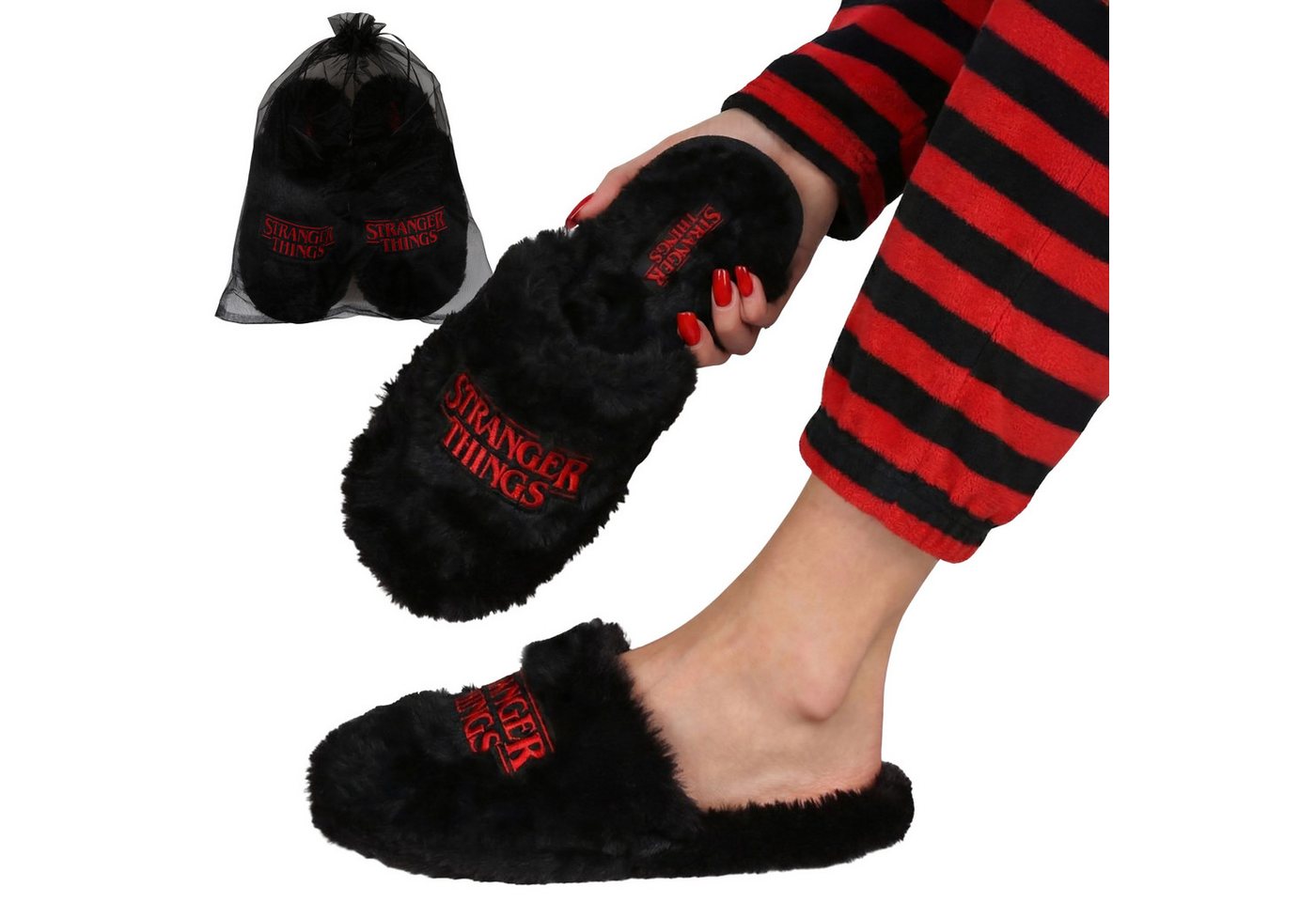Sarcia.eu Stranger Things Damen-Hausschuhe – rutschfest, warm, weich, Geschenk Plüsch Hausschuhe von Sarcia.eu