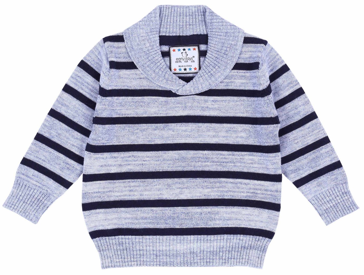 Sarcia.eu Streifenpullover Grau-dunkelblauer Pullover 0-3 Monate von Sarcia.eu