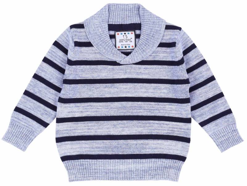 Sarcia.eu Streifenpullover Grau-dunkelblauer Pullover 0-3 Monate von Sarcia.eu