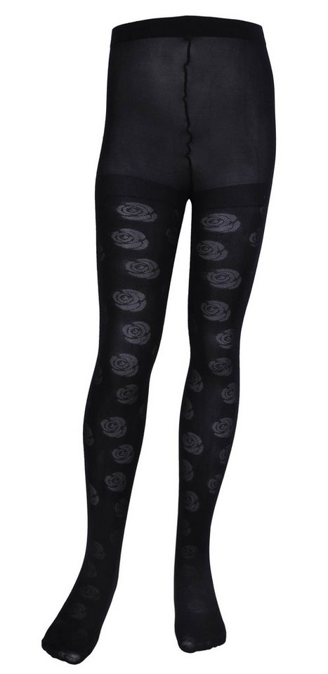Sarcia.eu Strumpfhose 2 x schwarze Strumpfhose mit Rosen gemustert 9-10 Jahre von Sarcia.eu