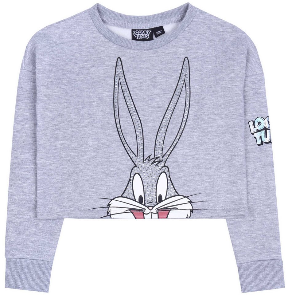 Sarcia.eu Sweatshirt Grauer, kurzer Pullover mit Zirkonen Bugs Bunny 11-12 Jahre von Sarcia.eu