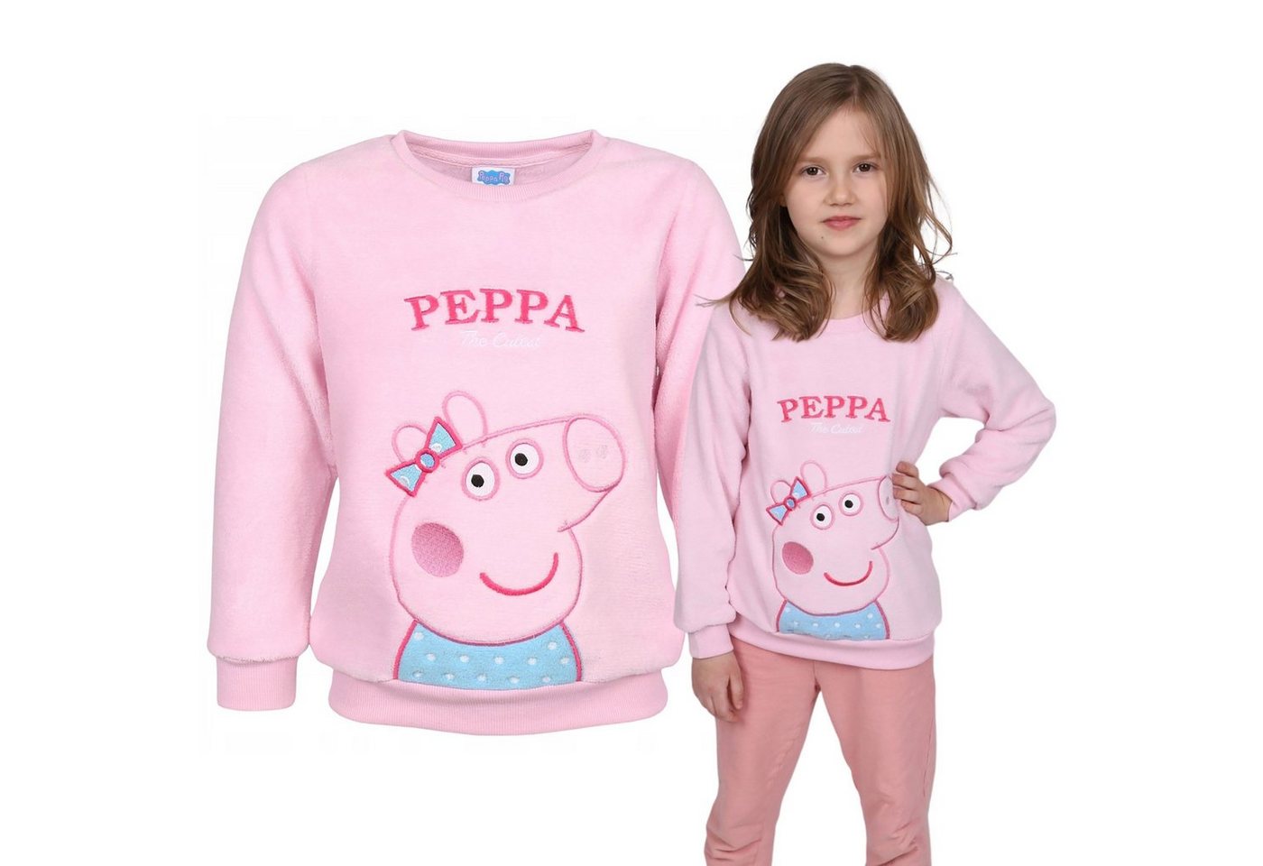 Sarcia.eu Sweatshirt Peppa Wutz Hellrosa Mädchen-Sweatshirt, Fleece-Sweatshirt, 110/116 von Sarcia.eu