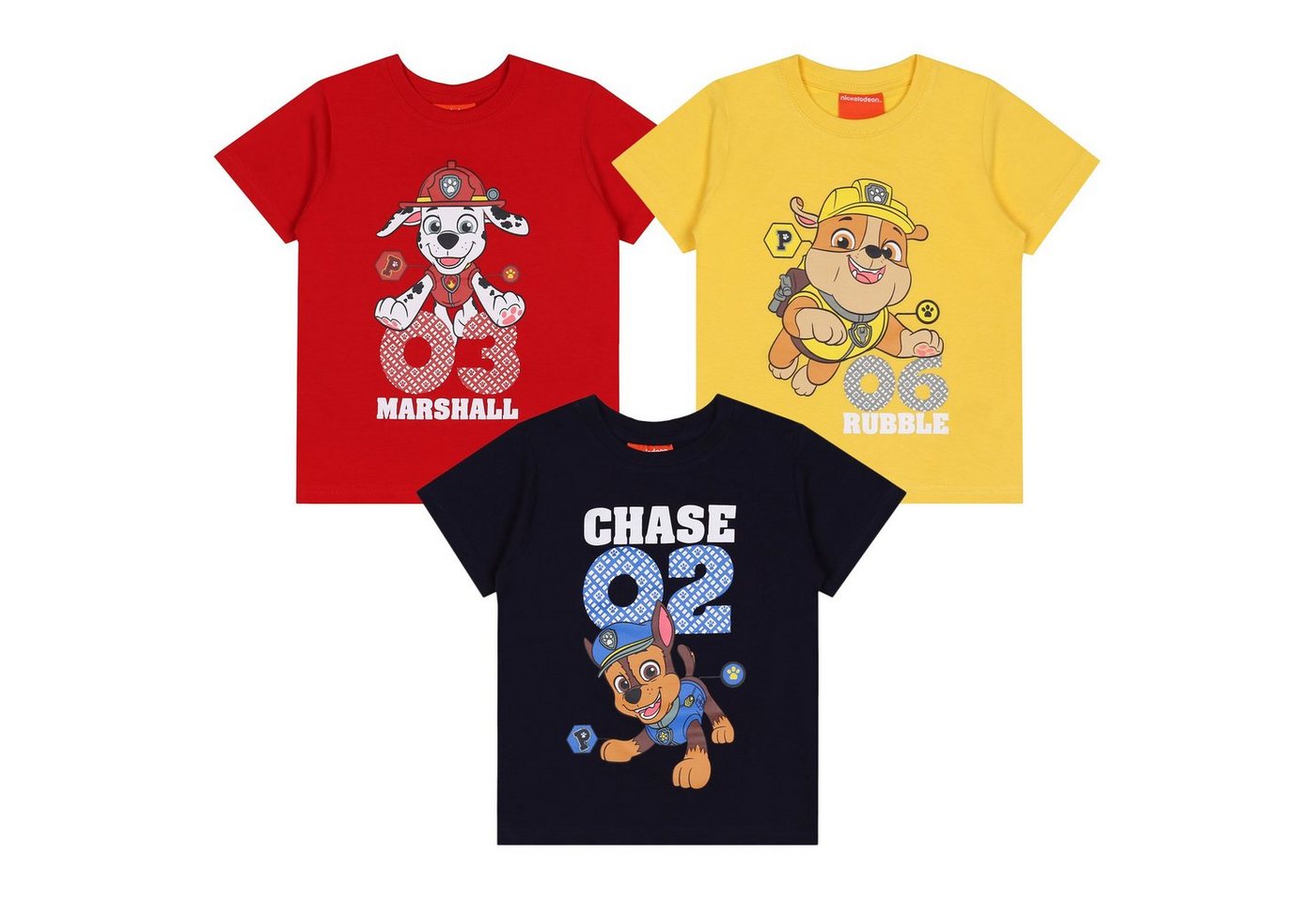 Sarcia.eu T-Shirt Paw Patrol Jungen Baumwoll-T-Shirt für mit kurzen Ärmeln 3er-Pack von Sarcia.eu