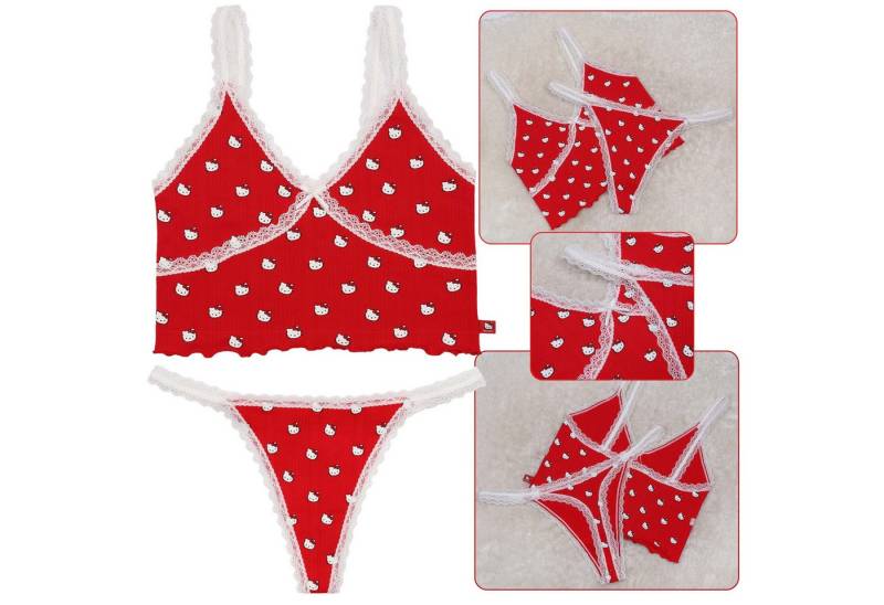 Sarcia.eu T-Shirt & Bermudas Hello Kitty Dessous Set mit kurzem trägerlosem Hemd und Tanga M von Sarcia.eu