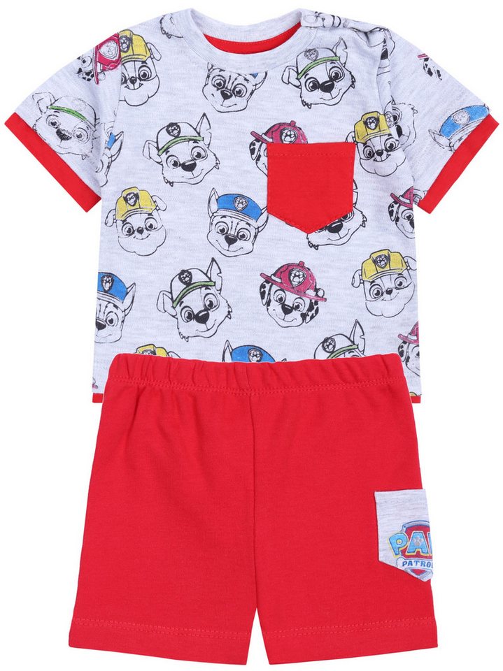 Sarcia.eu T-Shirt & Shorts Grau-rotes Jungen Set T-Shirt+kurze Hose Paw Patrol 3 Monate von Sarcia.eu