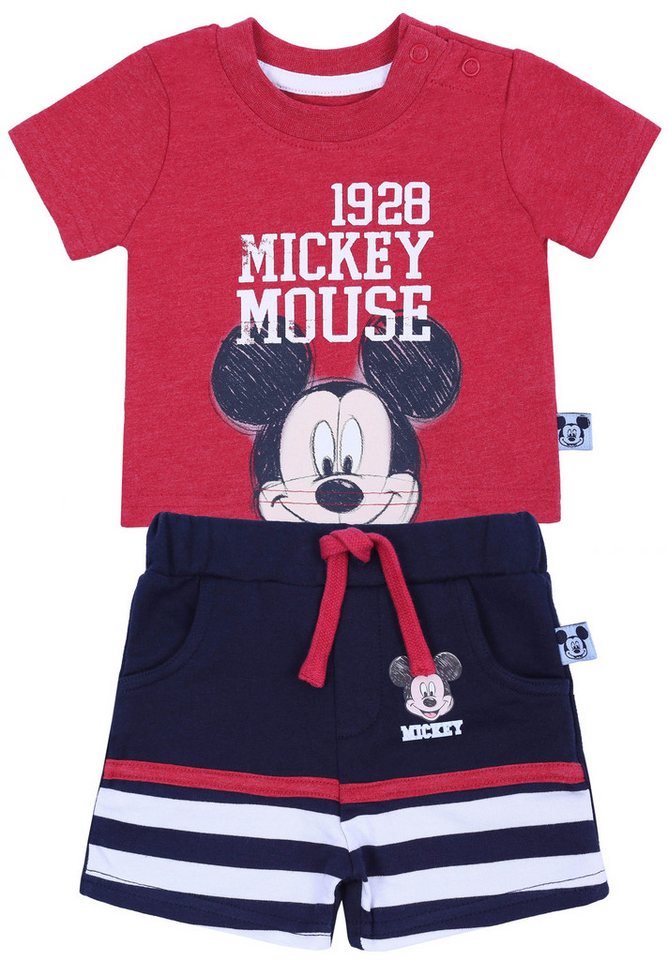 Sarcia.eu T-Shirt & Shorts Rotes T-Shirt + Shorts Mickey Mouse DISNEY 0-3 Monate von Sarcia.eu