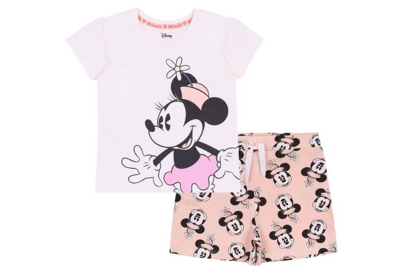 Sarcia.eu T-Shirt & Shorts Weiß-aprikosenfarbenes Baby-Set für Sommer Minnie Maus 3-6 Monate von Sarcia.eu