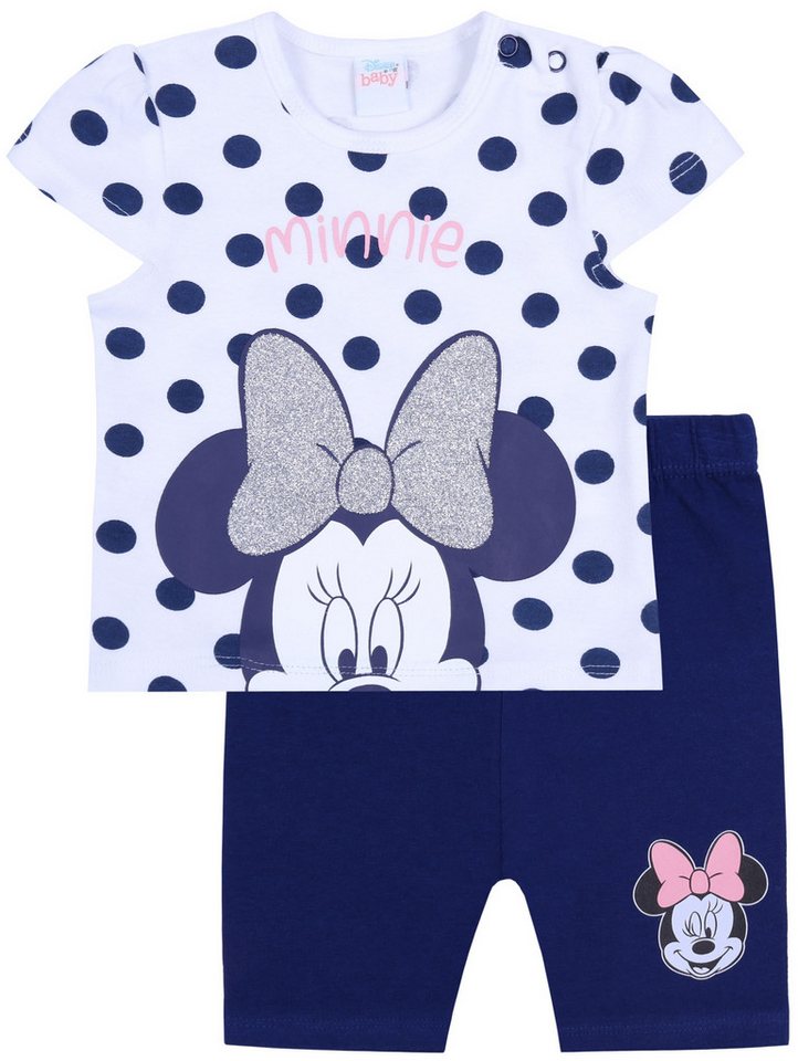 Sarcia.eu T-Shirt & Shorts Weiß-dunkelblaues Baby-Set T-Shirt + kurze Hose Minnie Mouse 12 Monate von Sarcia.eu