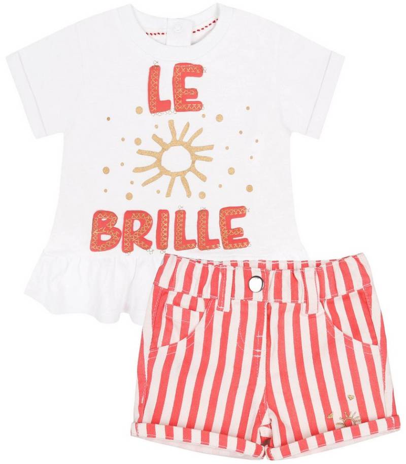 Sarcia.eu T-Shirt & Shorts Zweiteiliges Set korallenrot-weiße Hose + T-Shirt Tom&Kiddy 3 Monate von Sarcia.eu