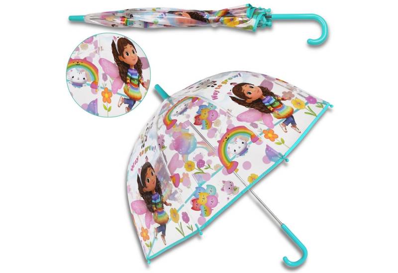 Sarcia.eu Taschenregenschirm Gabby's Dollhouse Transparenter faltbarer Mädchen Automatikschirm von Sarcia.eu
