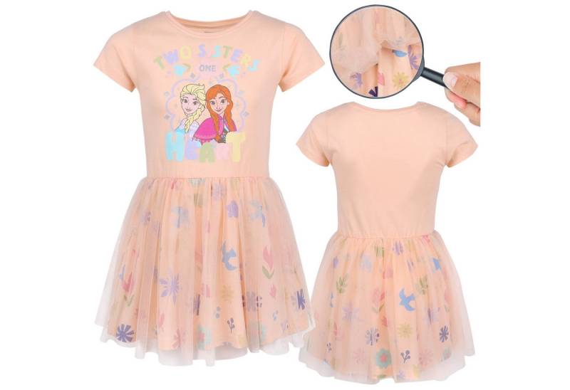 Sarcia.eu Tüllkleid Frozen Anna Elsa, pfirsichfarbenes Tüllkleid mit kurzen Ärmeln von Sarcia.eu