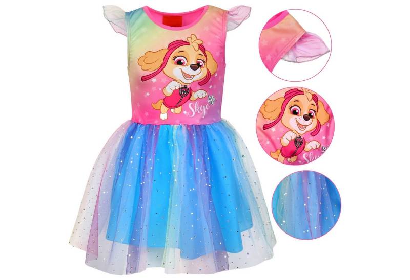 Sarcia.eu Tüllkleid Paw Patrol Skye buntes kurzärmeliges Tüllkleid, Mädchenkleid 7-8 Jahre von Sarcia.eu