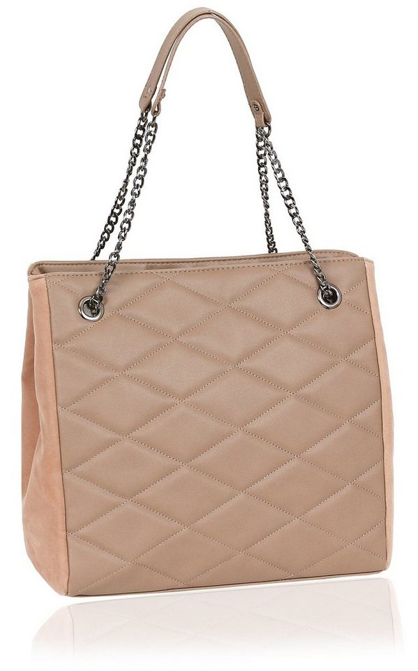 Sarcia.eu Umhängetasche Beigefarbene gesteppte Tasche mit Details aus Wildleder von Sarcia.eu