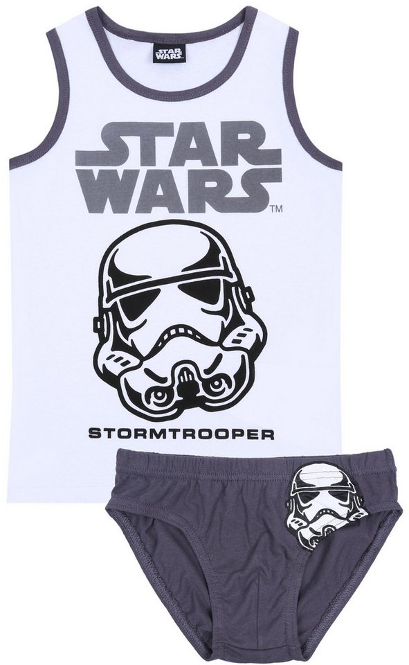 Sarcia.eu Unterhemd Weißes Unterhemd+dunkelgraue Unterhose, Set STAR WARS Disney 7 Jahre von Sarcia.eu